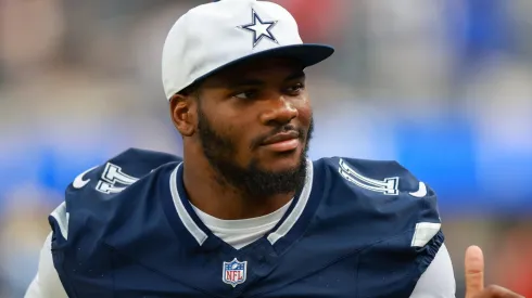 Dallas Cowboys linebacker Micah Parsons (11) running off of the field after a NFL, American Football Herren, USA preseason game between the Dallas Cowboys and the Los Angeles Rams on August 11, 2024, at SoFi Stadium in Inglewood, CA.
