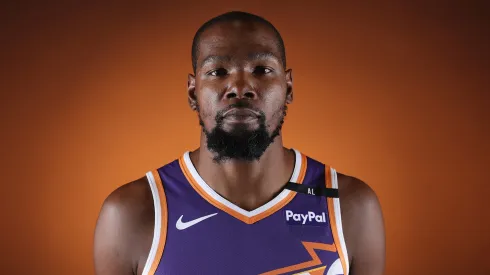 Kevin Durant #35 of the Phoenix Suns poses for a portrait during media day at Footprint Center on September 30, 2024 in Phoenix, Arizona. 
