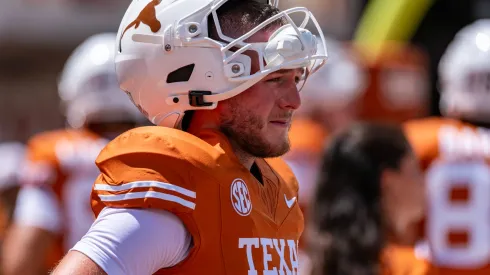 Colorado St vs Texas Aug 31 Aug 31, 2024.Quinn Ewers 3 of the Texas Longhorns during warmups before the game vs the Colorado State Rams at DKR-Memorial Stadium.
