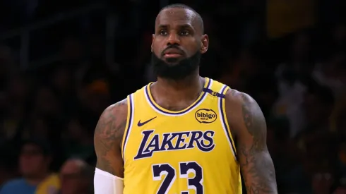 LeBron James #23 of the Los Angeles Lakers during a 110-103 Lakers win over the Minnesota Timberwolves in the season home opener at Crypto.com Arena on October 22, 2024 in Los Angeles, California.