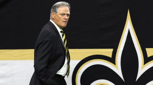 New Orleans Saints General Manager Mickey Loomis looks on before the game between the New Orleans Saints and the Houston Texans on September 9, 2019 at the Mercedes-Benz Superdome in New Orleans, LA.
