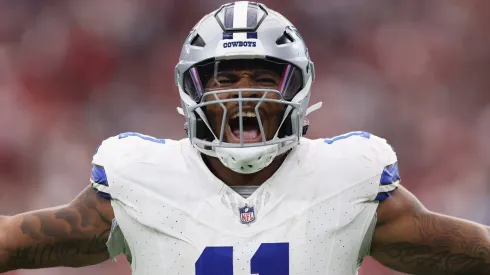 Linebacker Micah Parsons #11 of the Dallas Cowboys reacts to a sack against the Arizona Cardinals during the NFL game at State Farm Stadium on September 24, 2023 in Glendale, Arizona. The Cardinals defeated the Cowboys 28-16.
