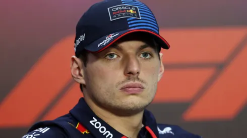 Max Verstappen  of the Netherlands and Oracle Red Bull Racing attends the Drivers Press Conference during previews ahead of the F1 Grand Prix of Brazil
