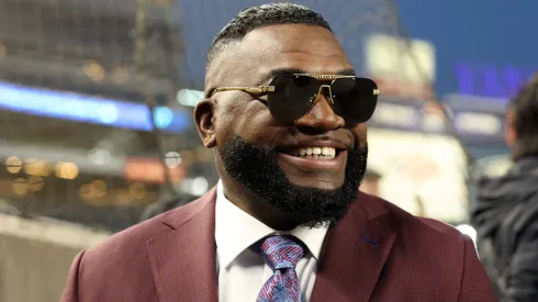 Former MLB player David Ortiz looks on prior to the New York Yankees playing the Los Angeles Dodgers in Game Three of the 2024 World Series at Yankee Stadium on October 28, 2024 in New York City.
