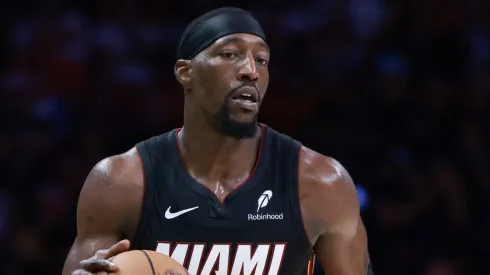 Bam Adebayo #13 of the Miami Heat in action at Kaseya Center