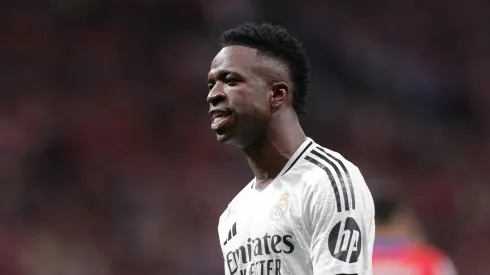 Vinicius Junior of Real Madrid CF reacts as he fail to score during the LaLiga match