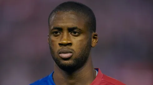 Toure Yaya of Barcelona looks on before the Copa del Rey final match between Barcelona and Athletic Bilbao
