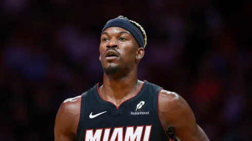 Jimmy Butler #22 of the Miami Heat in action against the Sacramento Kings
