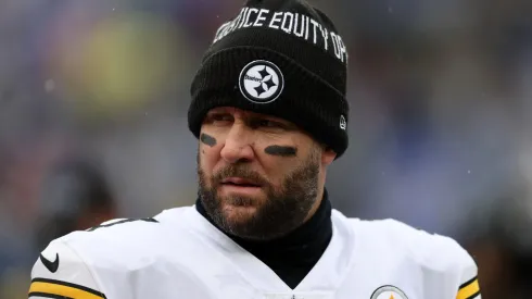 Ben Roethlisberger #7 of the Pittsburgh Steelers on the field before the game against the Baltimore Ravens at M&T Bank Stadium on January 09, 2022 in Baltimore, Maryland.
