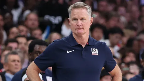 Head coach Steve Kerr of Team United States looks on during a Men's Group Phase – Group C game between the United States and South Sudan on day five of the Olympic Games Paris 2024.
