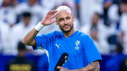 Neymar Junior of Al Hilal acknowledges the fans during the AFC Champions League Elite