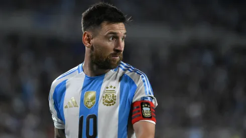 Lionel Messi of Argentina looks on during the FIFA World Cup 2026 South American Qualifier match between Argentina and Bolivia
