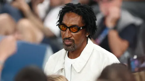 Former NBA player, Scottie Pippen attends the Men's Gold Medal game between Team France and Team United States on day fifteen of the Olympic Games Paris 2024 at Bercy Arena.