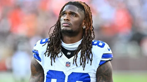 CeeDee Lamb #88 of the Dallas Cowboys looks on from the sideline in the third quarter of the game against the Cleveland Browns at Cleveland Browns Stadium on September 08, 2024.
