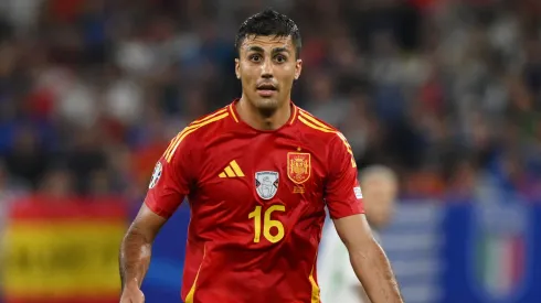 Midfielder Rodri of Spain looks on during the Euros 2024