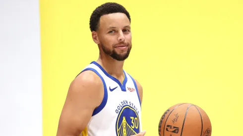 Stephen Curry #30 of the Golden State Warriors poses for a picture during the Warriors' media day on October 02, 2023.
