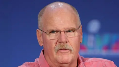 Kansas City Chiefs head coach Andy Reid speaks during a press conference at Phoenix Convention Center on February 13, 2023 in Phoenix, Arizona.
