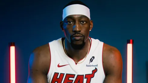 Bam Adebayo #13 of the Miami Heat poses for a portrait during media day at Kaseya Center on September 30, 2024 in Miami, Florida. 
