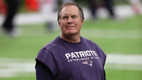 Head coach Bill Belichick of the New England Patriots looks on during warm-ups prior to Super Bowl 51 against the Atlanta Falcons at NRG Stadium on February 5, 2017.
