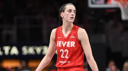 Caitlin Clark #22 of the Indiana Fever looks on during the game against the Atlanta Dream 
