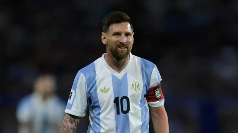 Lionel Messi reacts during the South American FIFA World Cup 2026 Qualifier match between Argentina and Peru
