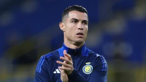 Cristiano Ronaldo of Al-Nassr warms up prior to the AFC Champions League Elite match between Al-Nassr FC and Al Ain FC