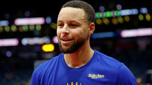 Stephen Curry #30 of the Golden State Warriors warms up prior to a game against the New Orleans Pelicans in the Emirates NBA Cup at Smoothie King Center
