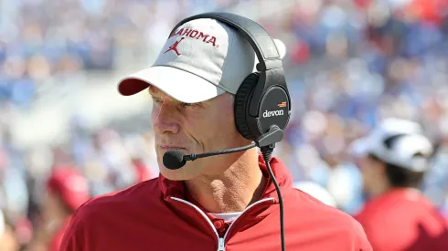 Head coach Brent Venables of the Oklahoma Sooners  during the first half against the Mississippi Rebels at Vaught-Hemingway Stadium on October 26, 2024 in Oxford, Mississippi.
