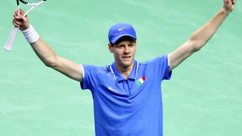 Jannik Sinner of Italy celebrates after winning the 2024 Davis Cup 
