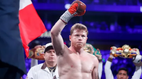 WBC/WBA/WBO super middleweight champion Canelo Alvarez looks on before a title fight at T-Mobile Arena on September 14, 2024 in Las Vegas, Nevada.
