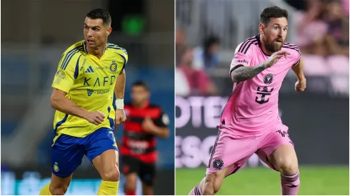 L-R: Cristiano Ronaldo of Al Nassar and Lionel Messi of Inter Miami
