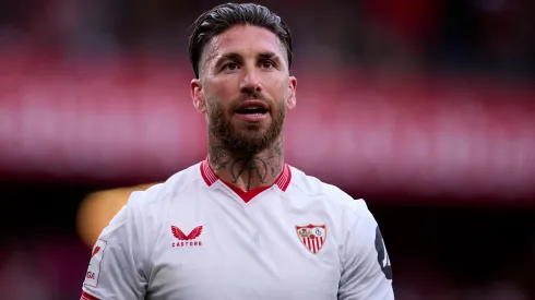 Sergio Ramos of Sevilla FC looks on during the LaLiga EA Sports match between Athletic Club and Sevilla FC
