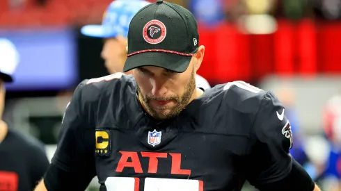 Atlanta Falcons starting quarterback Kirk Cousins 18 after the Sunday afternoon NFL, American Football Herren, USA football game between the Atlanta Falcons and the Los Angeles Chargers on December 01, 2024 at the Mercedes-Benz Stadium in Atlanta, Georgia.
