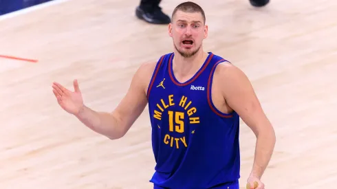 Nikola Jokic of the Denver Nuggets during their regular season game against the Los Angeles Clippers
