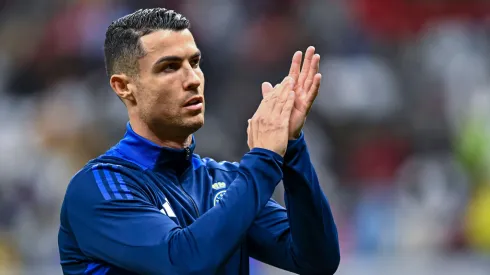 Al Nassr captain Cristiano Ronaldo applauds fans during warm up