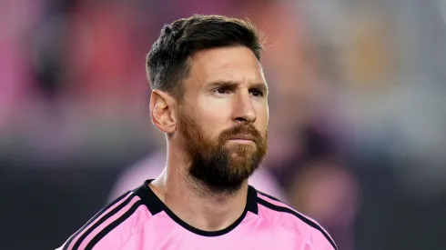 Lionel Messi #10 of Inter Miami looks on prior to the match against the Atlanta United during round one of the 2024 MLS Playoffs