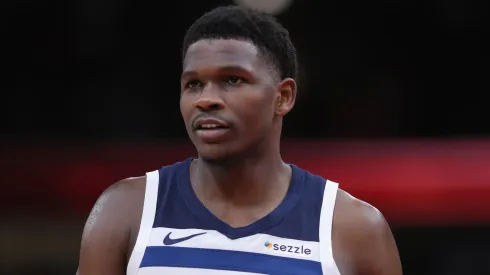 Anthony Edwards (5) looks on during the second half against the Chicago Bulls