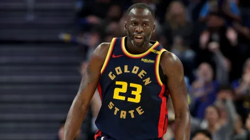 Draymond Green #23 of the Golden State Warriors reacts during the second half against the Oklahoma City Thunder at Chase Center on November 27, 2024 in San Francisco, California. 
