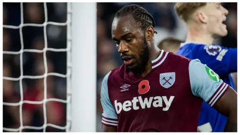 Michail Antonio (9 West Ham) during the Premier League game between West Ham and Everton at London Stadium in London, England.