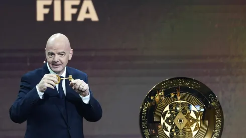 FIFA President Gianni Infantino reacts during the draw ceremony for the FIFA Club World Cup 2025 in Miami, the United States.
