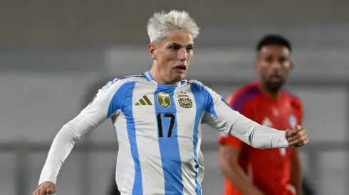 Alejandro Garnacho of Argentina during a match against Chile 
