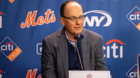New York Mets Introduce Juan Soto New York Mets owner, chairman, and CEO Steve Cohen speaks at a press conference.