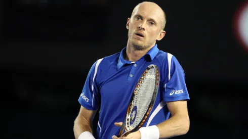 Nikolai Davydenko during second round of the 2013 Tennis Australian Open in Melbourne.
