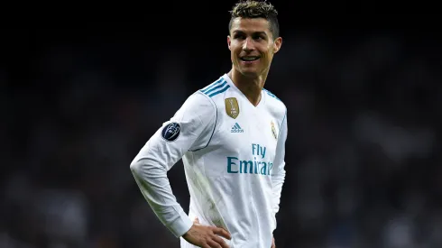 Cristiano Ronaldo of Real Madrid CF celebrates as they reach the final after the UEFA Champions League Semi Final Second Leg match between Real Madrid and Bayern Muenchen
