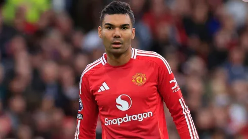 Casemiro (18) of Manchester United during the Premier League match between Manchester United and Everton at Old Trafford.
