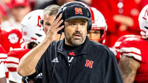 Nebraska Cornhuskers head coach Matt Rhule walks the sideline in action during a NCAA, College League, USA Division 1 football game between Northern Iowa Panthers and the Nebraska Cornhuskers at Memorial Stadium in Lincoln, NE.
