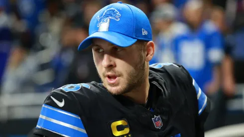 Detroit Lions quarterback Jared Goff 16 walks off the field after the conclusion of an NFL, American Football Herren, USA football game between the Buffalo Bills and the Detroit Lions at Ford Field in Detroit, Michigan USA, on Sunday, December 15, 2024.
