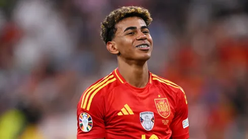 Lamine Yamal of Spain celebrates victory during the UEFA EURO 2024 Semi-Final match between Spain and France at Munich Football Arena on July 09, 2024 in Munich, Germany.