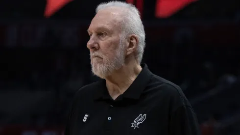 Gregg Popovich of the San Antonio Spurs during their game against the Los Angeles Clippers.
