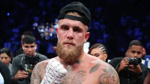 Jake Paul celebrates after scoring a tko in the first round against Ryan Bourland during their cruiserweight fight at Coliseo de Puerto Rico on March 02, 2024 in Hato Rey, Puerto Rico.
